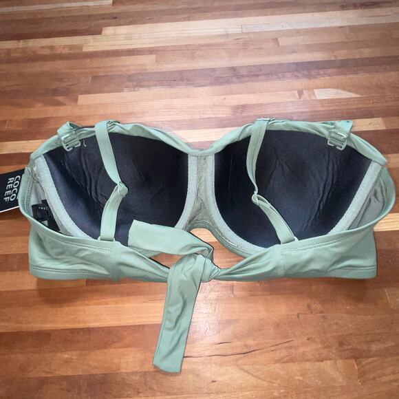 Coco Reef Women's Charisma Pleated Swim Top 36/38D, Palm Green - Picture 8 of 9